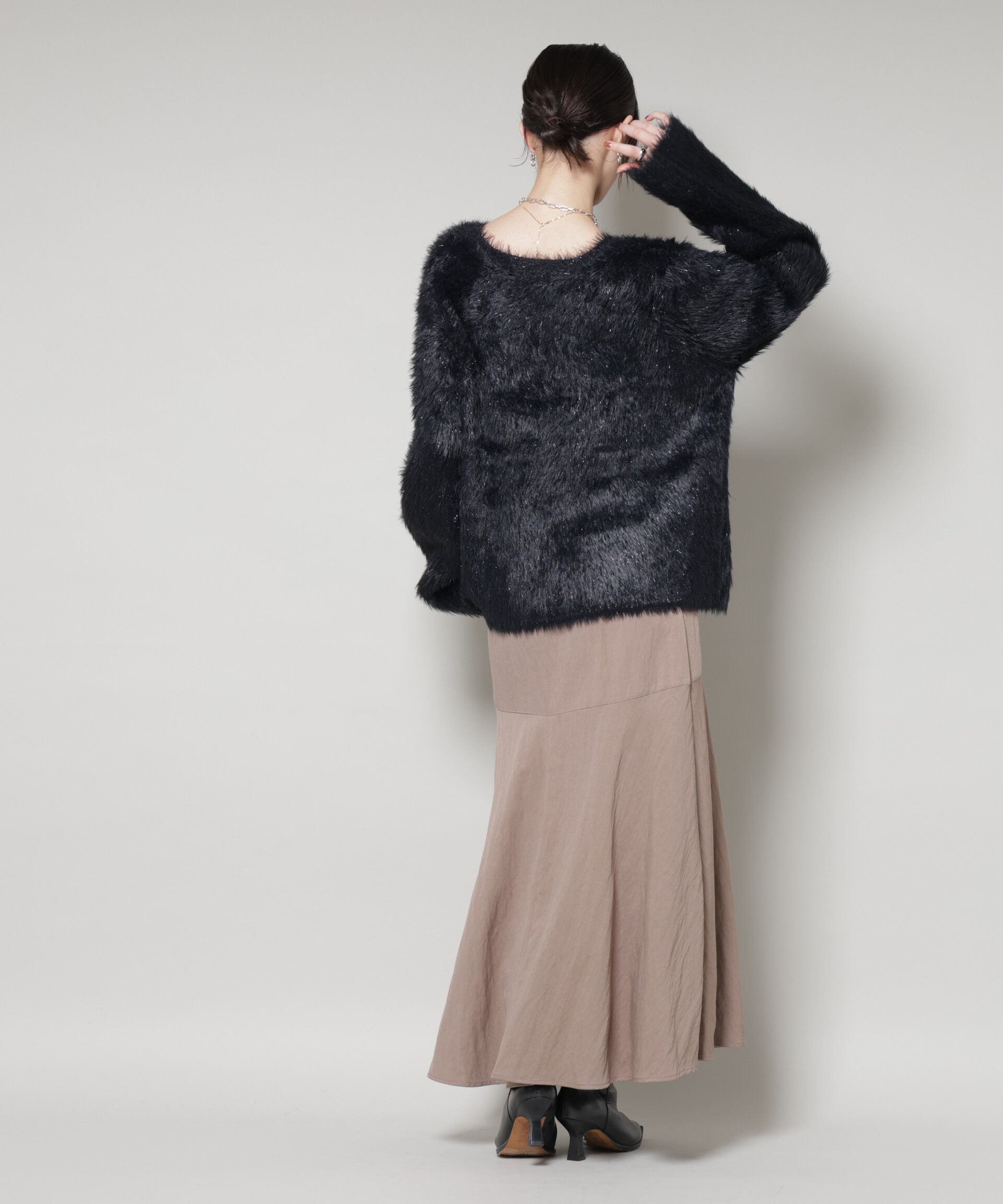 nano･universe「ミックスシャギーボートネックワイドニット」|ニット・セーター|