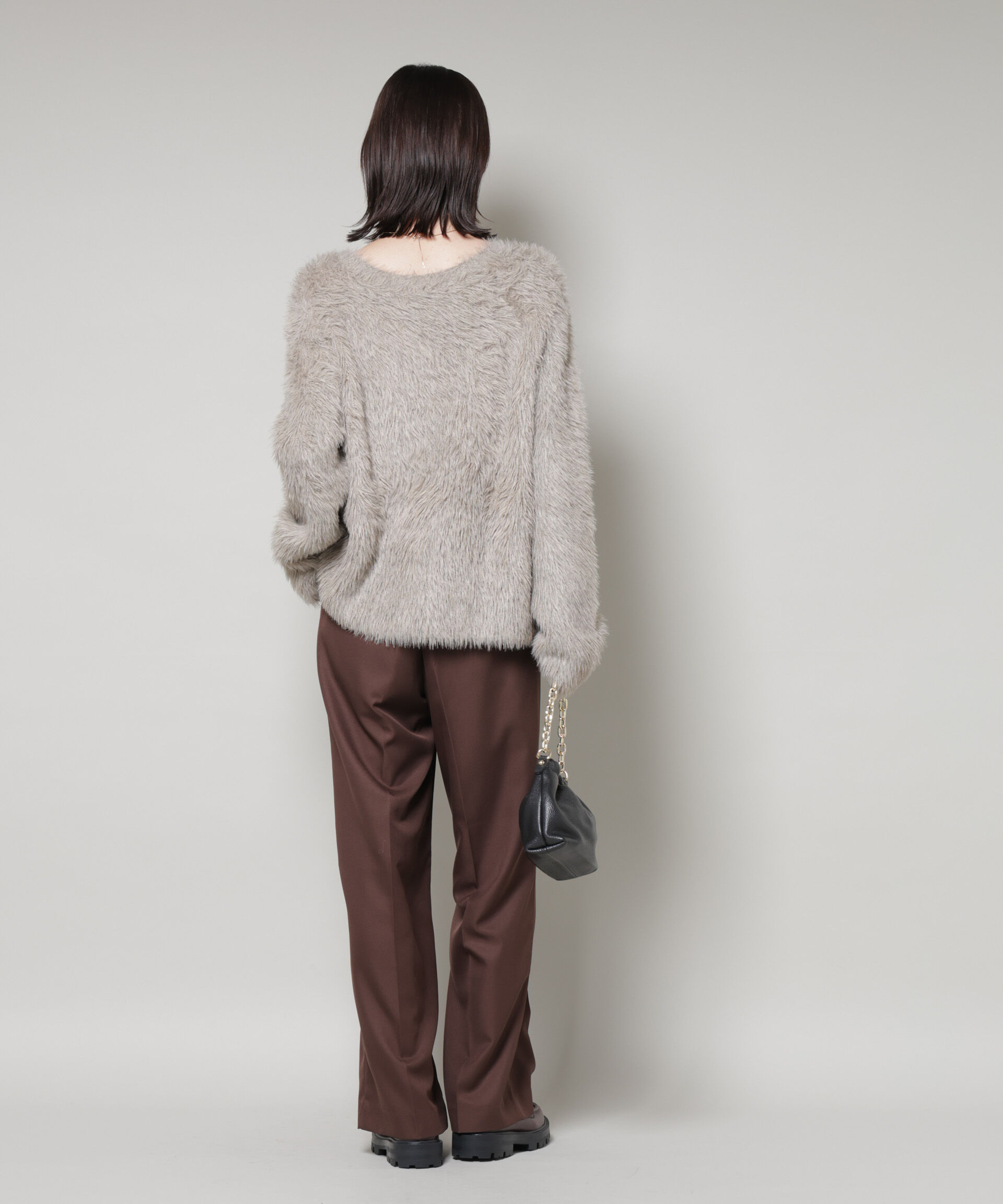 nano･universe「ミックスシャギーボートネックワイドニット」|ニット・セーター|