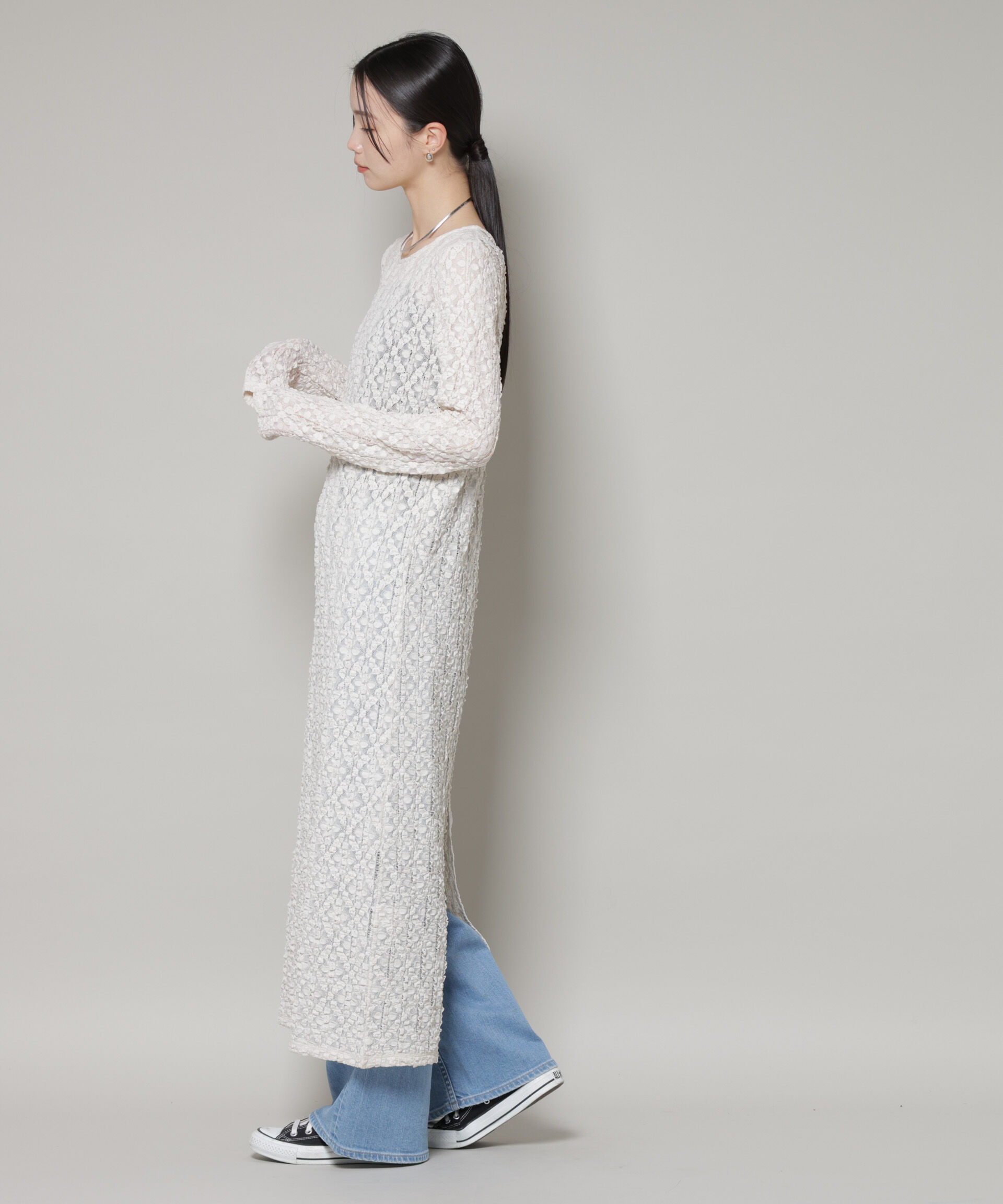 nano･universe「カットレースマキシワンピース」|ワンピース|