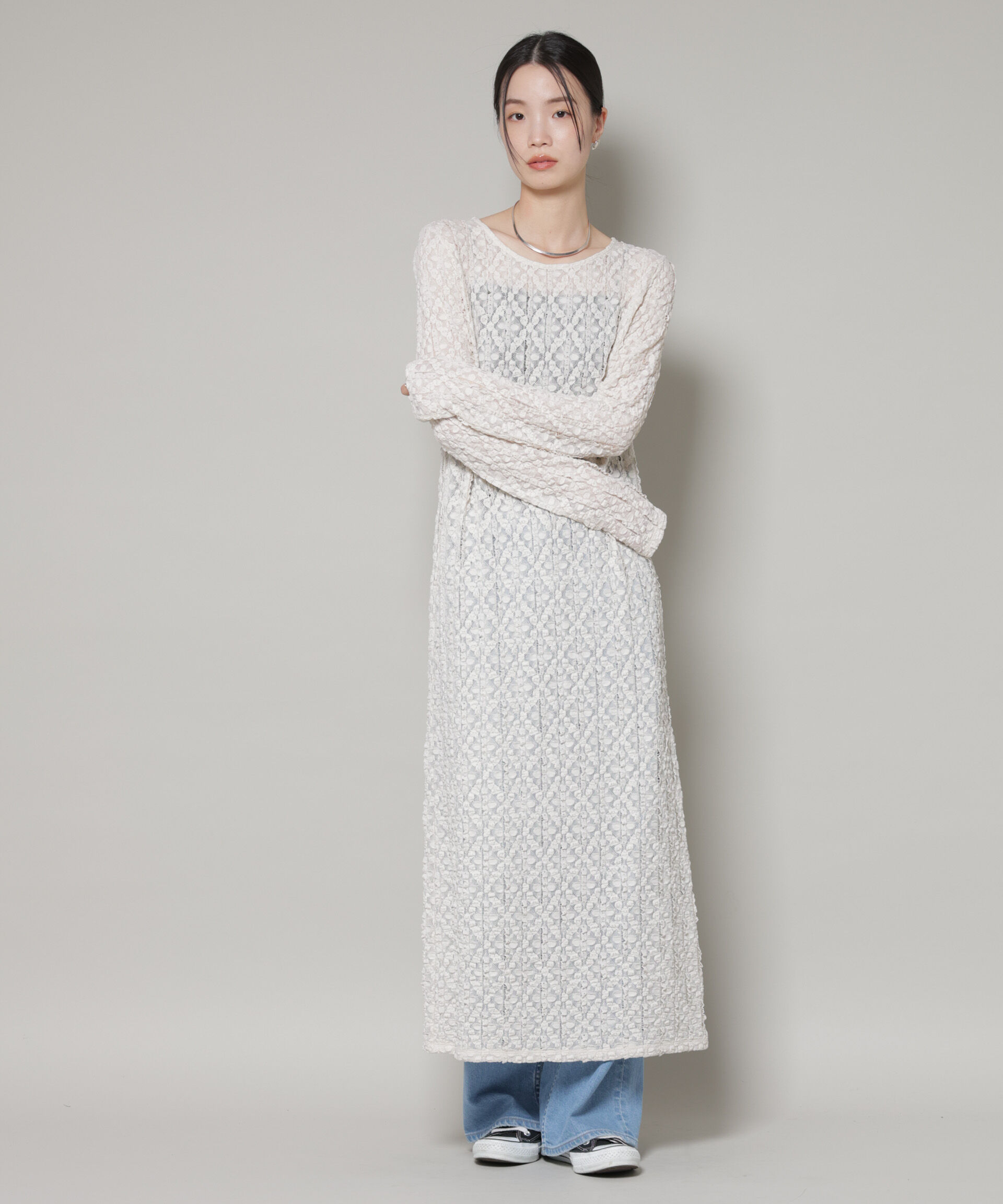 nano･universe「カットレースマキシワンピース」|ワンピース|