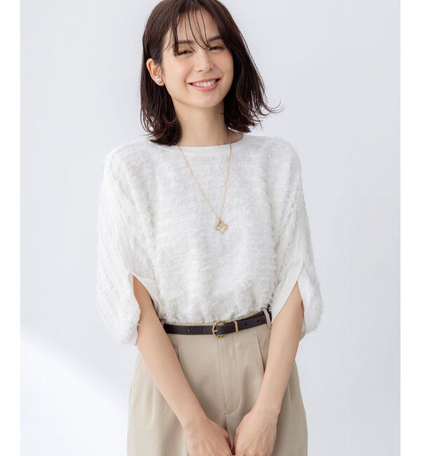 組曲「【WEB限定】カットジャガードドルマンスリーブ ニット」|ニット・セーター|