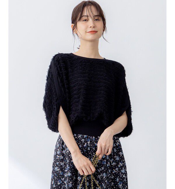 組曲「【WEB限定】カットジャガードドルマンスリーブ ニット」|ニット・セーター|ブラック系