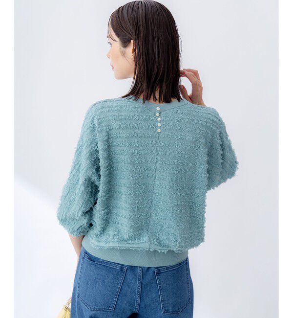 組曲「【WEB限定】カットジャガードドルマンスリーブ ニット」|ニット・セーター|ブルー系