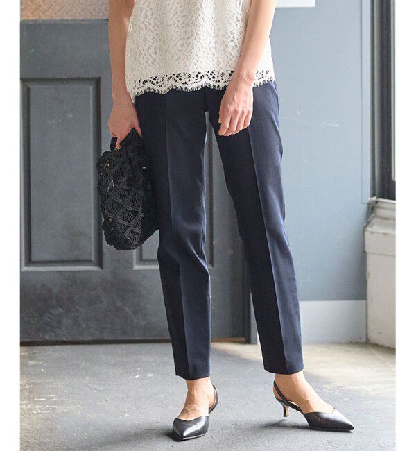 自由区「【XXSサイズ～/接触冷感/UVカット/吸水速乾/洗える】シェルタリングドライオックス テーパードパンツ」|その他|ネイビー系