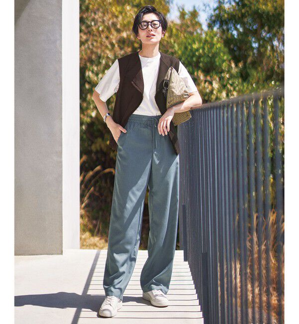 自由区「【カタログ掲載・セットアップ対応・接触冷感・UVカット・洗える】ライトバスケットクロス ジレ」|ベスト・ジレ|