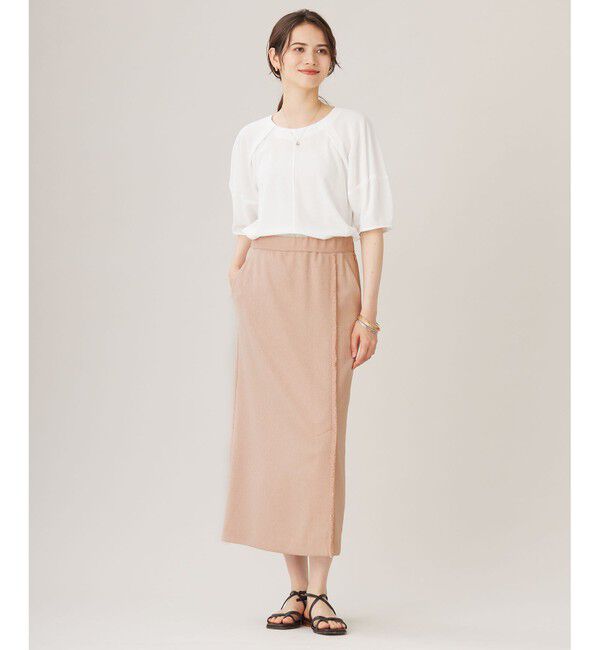 自由区「【洗える】ボリュームスリーブピケ カットソー」|Tシャツ・カットソー|