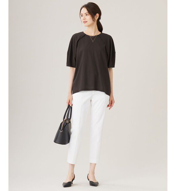 自由区「【洗える】ボリュームスリーブピケ カットソー」|Tシャツ・カットソー|