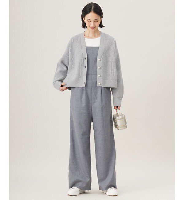 自由区「【洗える】ウールカシミヤブレンドラメスパンコールニット カーディガン」|カーディガン|