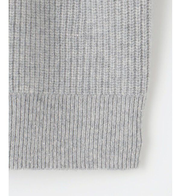 自由区「【洗える】ウールカシミヤブレンドラメスパンコールニット カーディガン」|カーディガン|