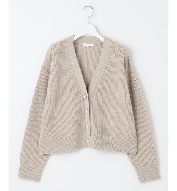 自由区「【洗える】ウールカシミヤブレンドラメスパンコールニット カーディガン」|カーディガン|