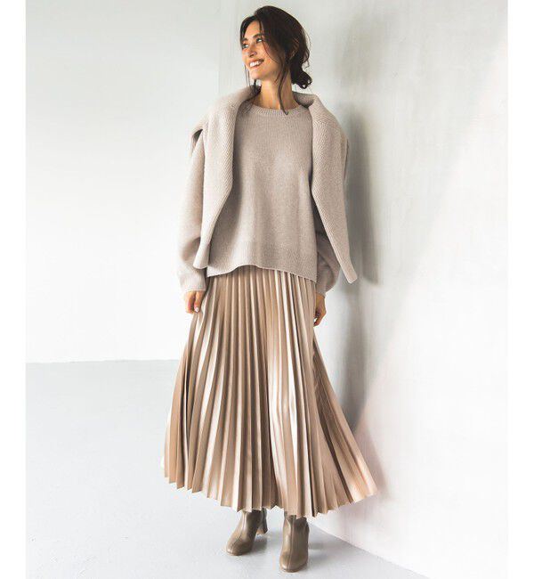 自由区「【洗える】ウールカシミヤブレンドラメスパンコールニット カーディガン」|カーディガン|