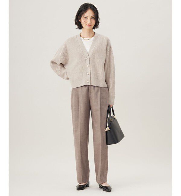 自由区「【洗える】ウールカシミヤブレンドラメスパンコールニット カーディガン」|カーディガン|