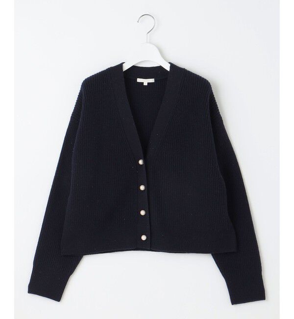 自由区「【洗える】ウールカシミヤブレンドラメスパンコールニット カーディガン」|カーディガン|