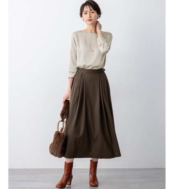 23区「【洗える】サテン ロングスリーブ Tシャツ」|Tシャツ・カットソー|