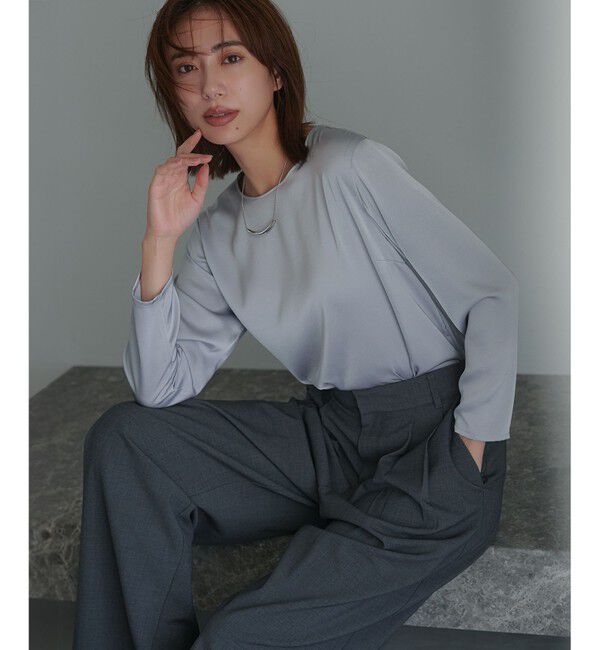 23区「【洗える】サテン ロングスリーブ Tシャツ」|Tシャツ・カットソー|ｽｶｲﾌﾞﾙ