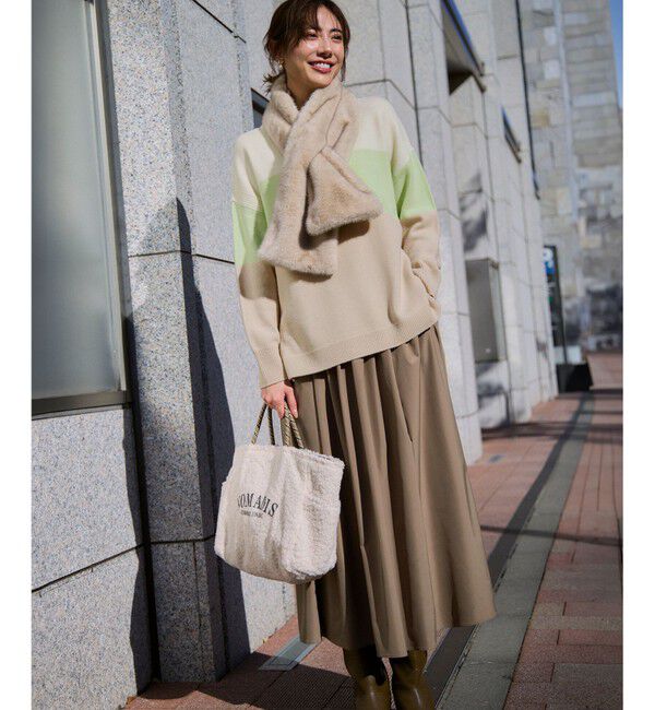 23区「【撥水加工/洗える】ブライトタフタ タック スカート」|スカート|