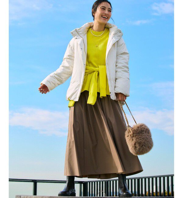 23区「【撥水加工/洗える】ブライトタフタ タック スカート」|スカート|