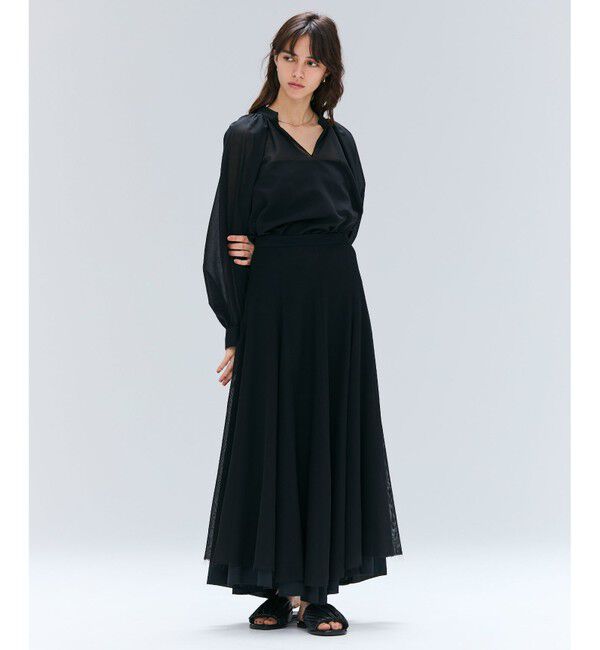 BEIGE,「【洗える】MOYE / シアーウールパフスリーブブラウス」|シャツ・ブラウス|