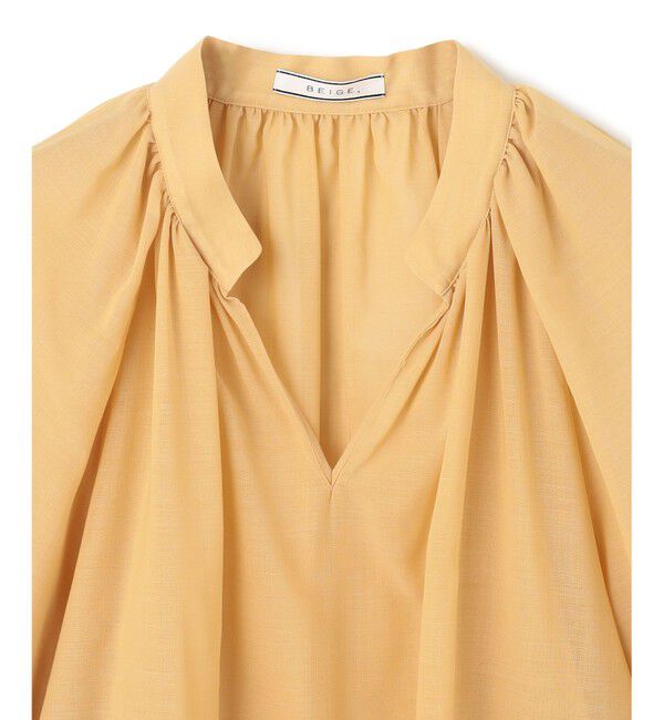 BEIGE,「【洗える】MOYE / シアーウールパフスリーブブラウス」|シャツ・ブラウス|