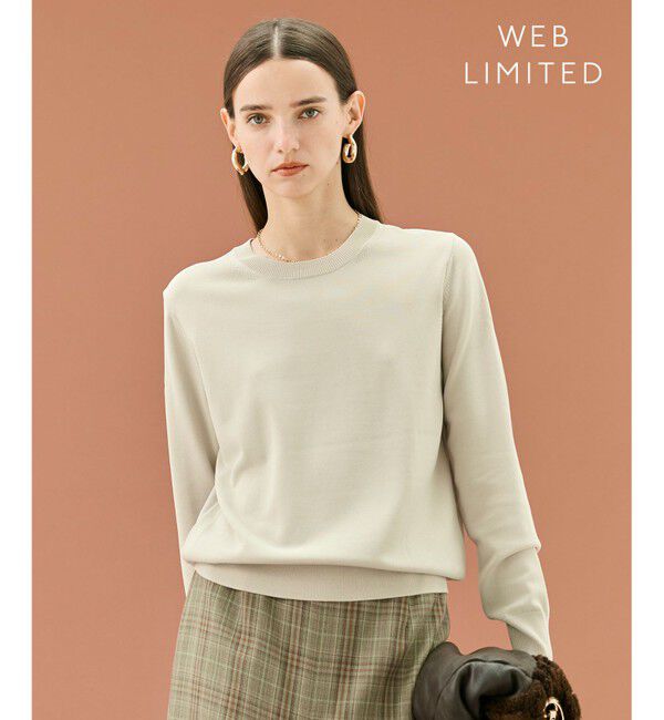 BEIGE,「【WEB限定・洗える】LECERF / 異素材バックシアーストレッチニット」|ニット・セーター|Greige