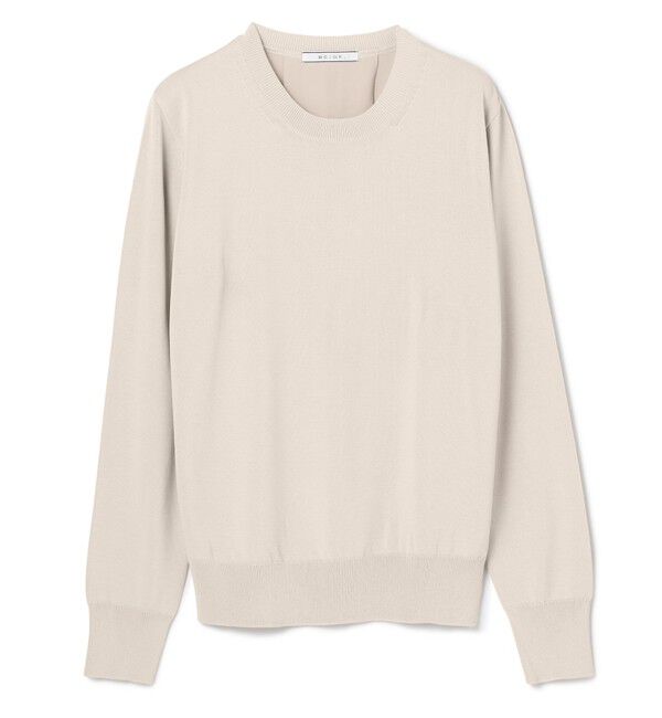 BEIGE,「【WEB限定・洗える】LECERF / 異素材バックシアーストレッチニット」|ニット・セーター|