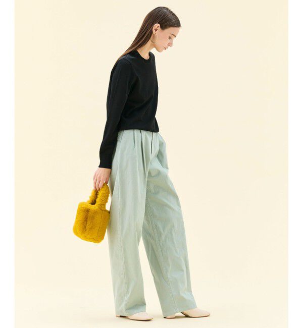 BEIGE,「【WEB限定・洗える】LECERF / 異素材バックシアーストレッチニット」|ニット・セーター|