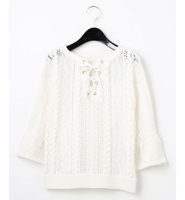  「メッシュレースニットトップ」|ニット・セーター|