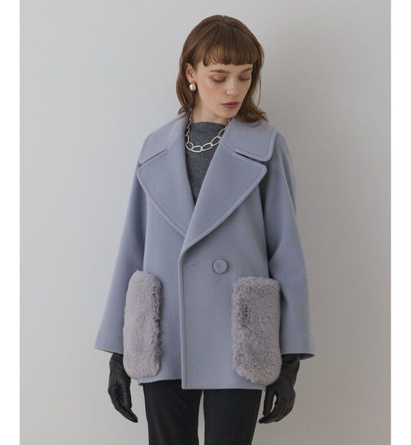 GRACE CONTINENTAL「ファーポケットピーコート」|ピーコート|