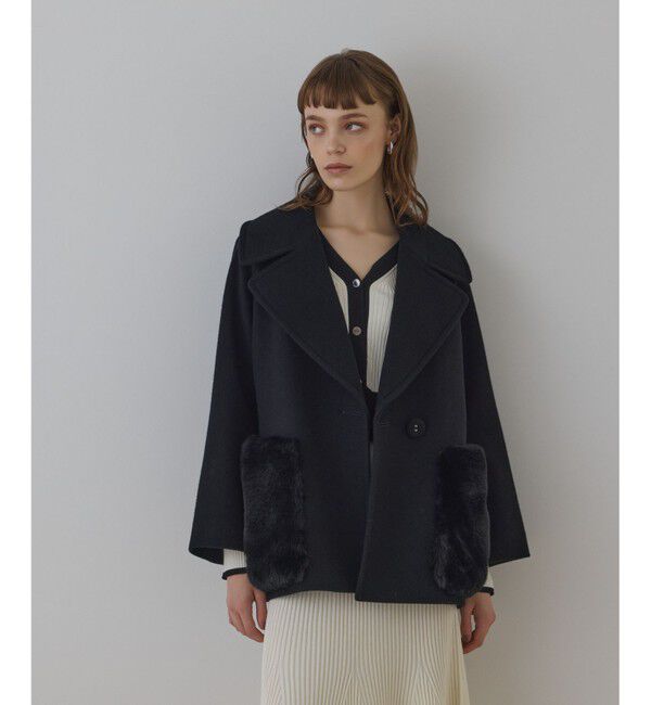 GRACE CONTINENTAL「ファーポケットピーコート」|ピーコート|