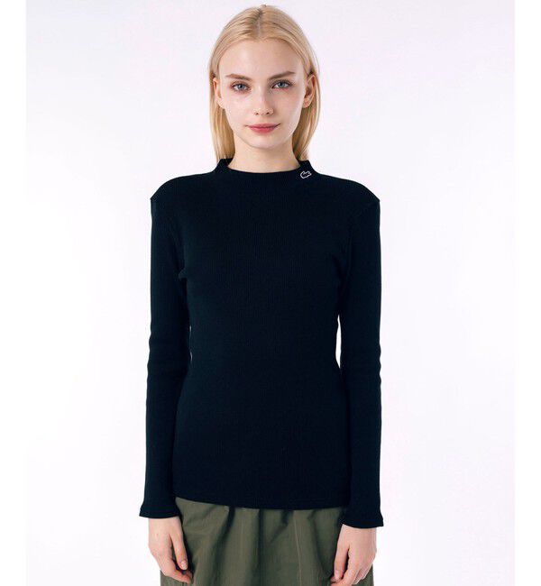 LACOSTE「モックネックロングスリーブTシャツ」|Tシャツ・カットソー|ブラック