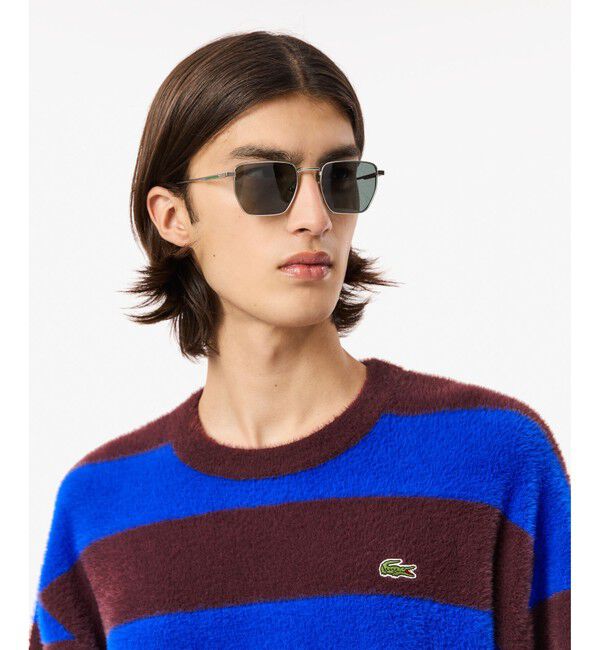 LACOSTE「ボーダーシャギーニットセーター」|ニット・セーター|