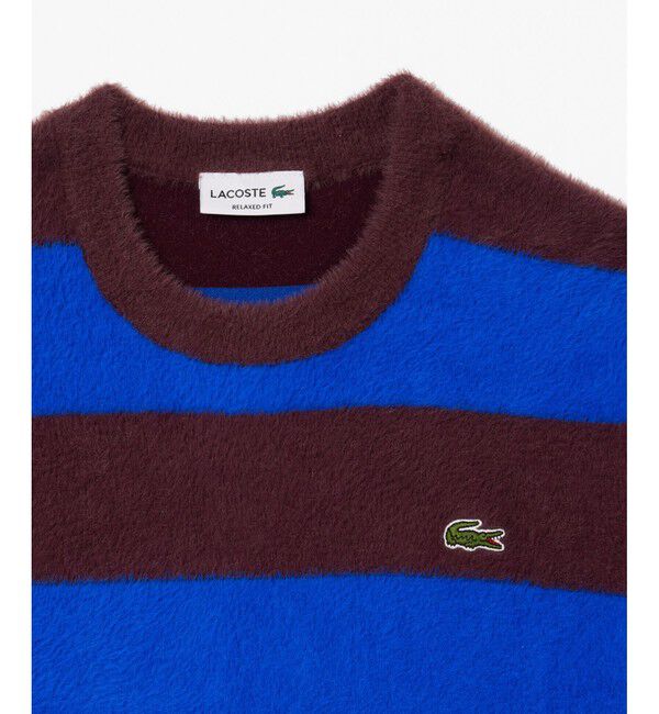 LACOSTE「ボーダーシャギーニットセーター」|ニット・セーター|