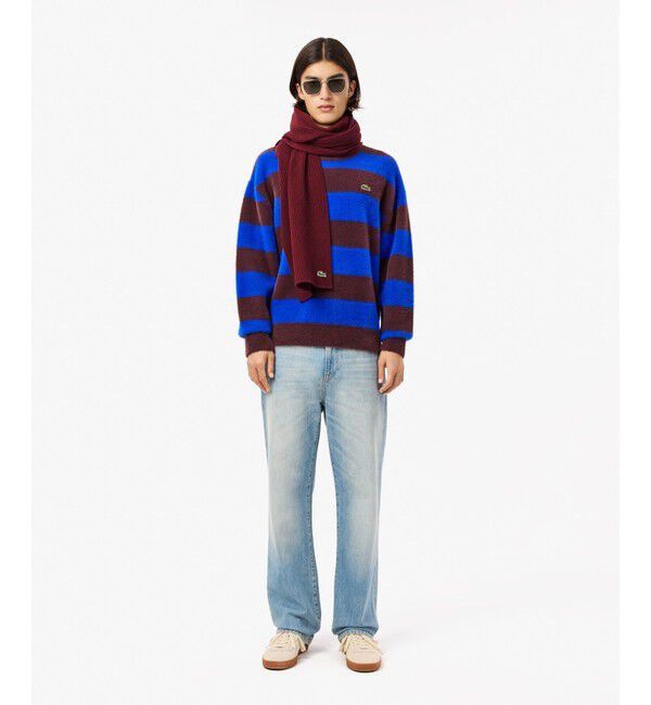 LACOSTE「ボーダーシャギーニットセーター」|ニット・セーター|