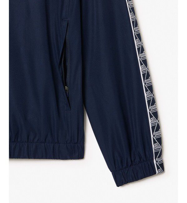 LACOSTE「撥水 スリーブテーピング ジップアップトラックフーディー / トラックジャケット」|パーカー|