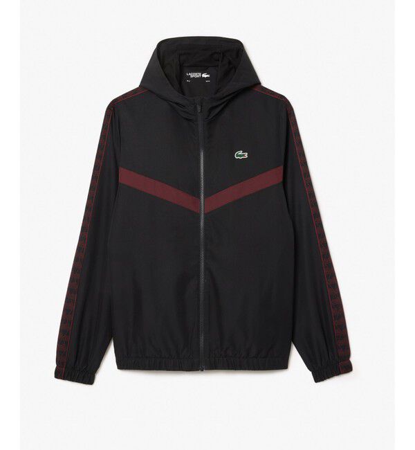 LACOSTE「撥水 スリーブテーピング ジップアップトラックフーディー / トラックジャケット」|パーカー|