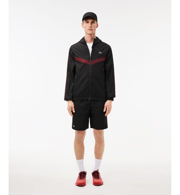 LACOSTE「撥水 スリーブテーピング ジップアップトラックフーディー / トラックジャケット」|パーカー|