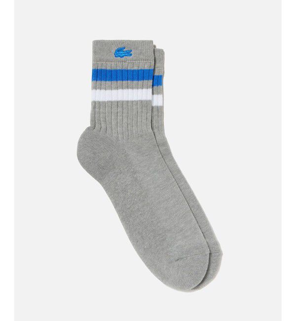 LACOSTE「ラインドアメリブショートソックス」|ソックス|グレー