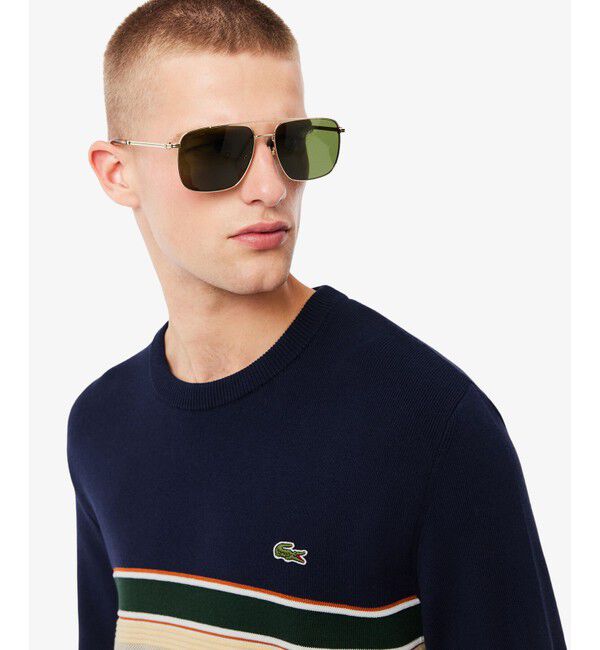 LACOSTE「フレンチメイドパネルボーダーニット」|ニット・セーター|