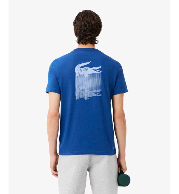 LACOSTE「フェイドエフェクトワニロゴバックプリントウルトラドライTシャツ」|Tシャツ・カットソー|ブルー