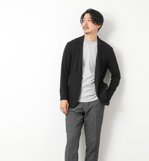 Stutostein「《ビジカジ対応》Relax Jogger Jersey ウォッシャブルテーラーCD」|カーディガン|