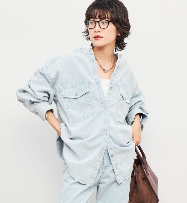 Rie Miller「【RM denim】硫化染コーデュロイシャツジャケット」|シャツ・ブラウス|