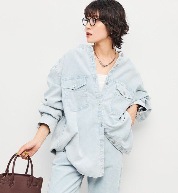 Rie Miller「【RM denim】硫化染コーデュロイシャツジャケット」|シャツ・ブラウス|