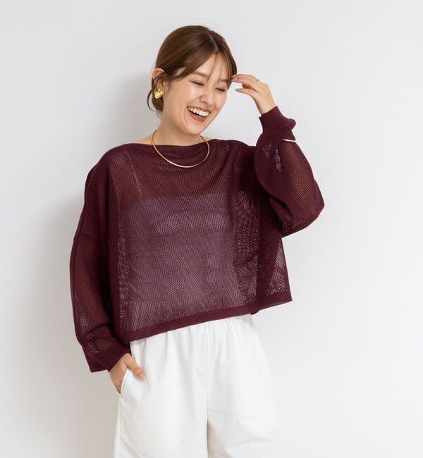 NOLLEY'S「《手洗い可能》ドライメッシュショートプルオーバーニット」|ニット・セーター|