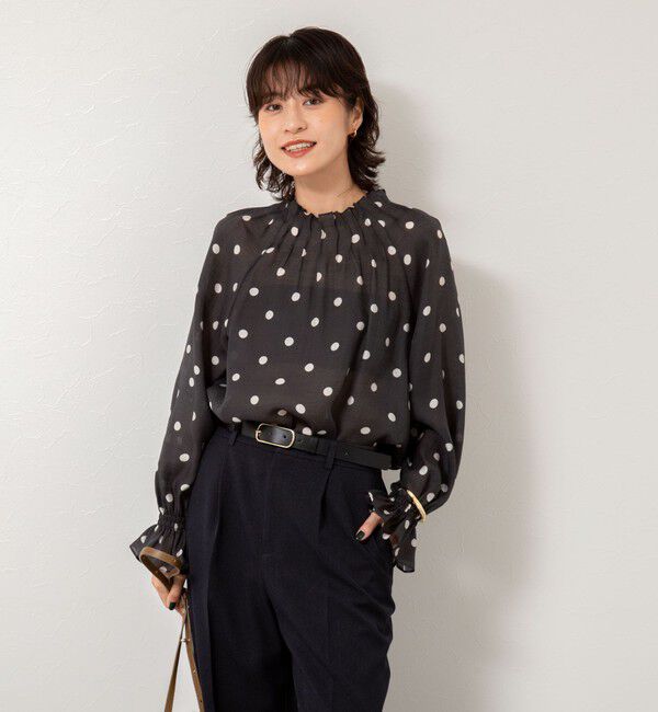 NOLLEY'S「ウォッシャブルピンタックドットプリントブラウス」|シャツ・ブラウス|