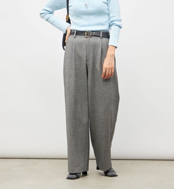 NOLLEY'S sophi「ウォッシャブル両面起毛ヘリンボーン/ストライプセミワイドパンツ」|その他|