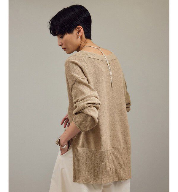 SALON adam et rope'「ペーパーヤーンVネックカーディガン［手洗い可/和紙素材］」|カーディガン|