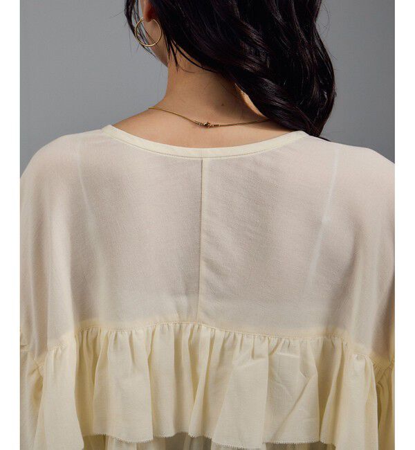 SALON adam et rope'「コットンラッフルブラウス」|シャツ・ブラウス|