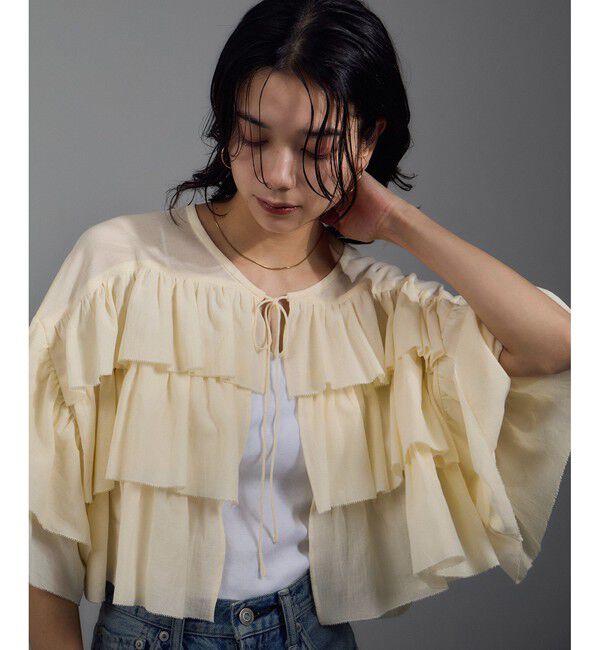 SALON adam et rope'「コットンラッフルブラウス」|シャツ・ブラウス|