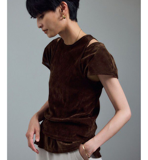 SALON adam et rope'「【WEB限定】マルチウェイベロアタッチレイヤードプルオーバー」|Tシャツ・カットソー|
