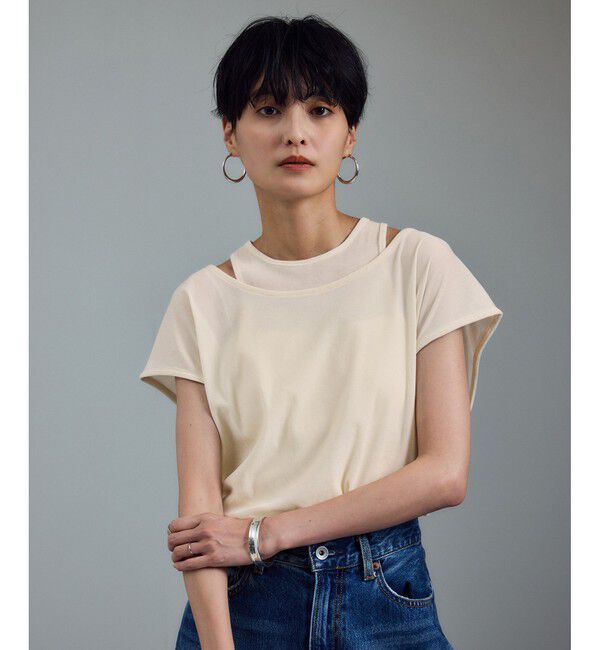 SALON adam et rope'「【WEB限定】マルチウェイベロアタッチレイヤードプルオーバー」|Tシャツ・カットソー|オフホワイト(15)